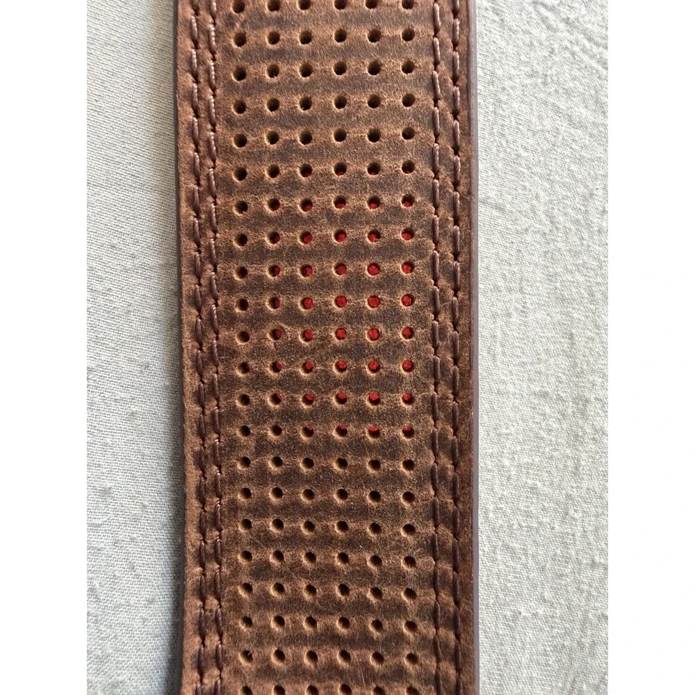 Ariat Work Leather Belt Brown Perforated Size 34 Western Casual New With Tags